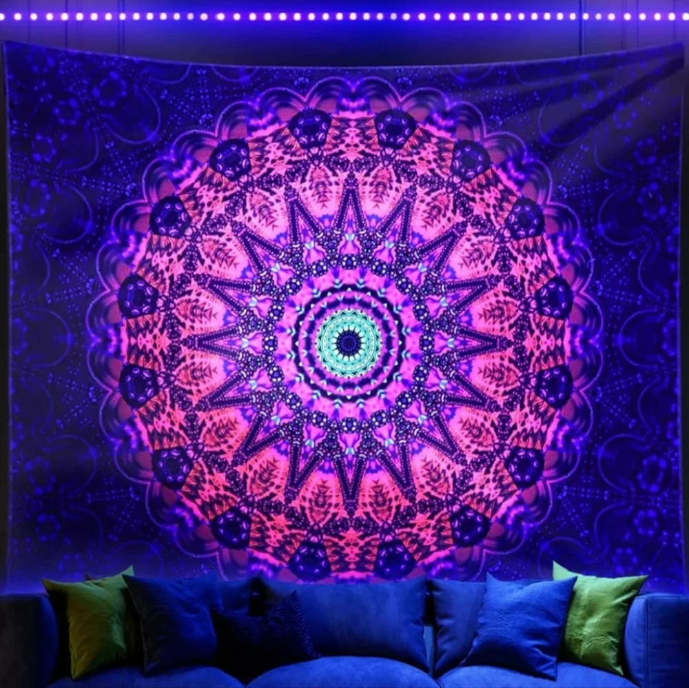 New✨️Blacklight Mandala Tapestry